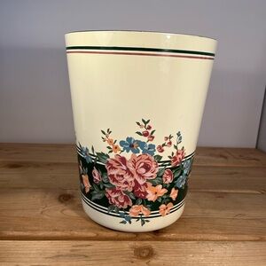 Floral Trash Can Croscill Vintage Plastic Bathelle Fashions Made In Japan